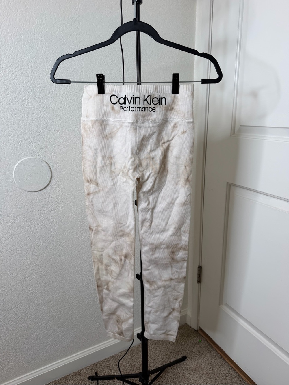 Calvin Klein Performance White Tie-Dye Leggings